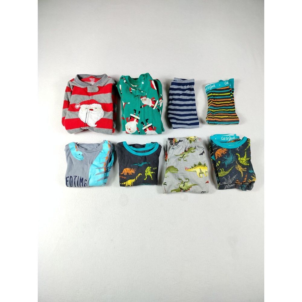 Carter's Cat & Jack Baby Boy 2T Lot Of 8 Bodysuits Pajamas Tops Pants Multicolor
